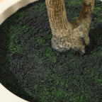 Close-up of a realistic faux plant trunk with moss-style base detail